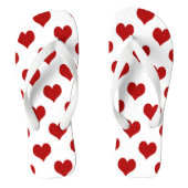 Red Mosaic Heart Pattern Teenslippers (Voetbed)