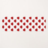 Red Mosaic Heart Pattern Yogamat (Voorkant (horizontaal))