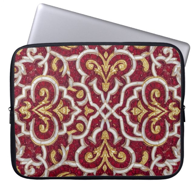 red mosaic laptop sleeve (Voorkant)