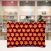Red Moss Rose Seamless Pattern Pouch Etui