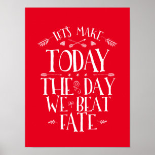 Red Motivatie Life Quottes Calligraphy Poster