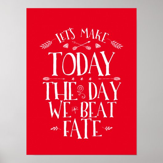 Red Motivatie Life Quottes Calligraphy Poster (Voorkant)
