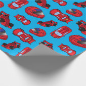 Red Motor Sport Racing Car Boys Verjaardag Cadeaupapier (Hoek)