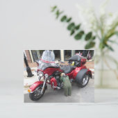 Red Motor Trike Briefkaart (Staand voorkant)