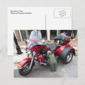 Red Motor Trike Briefkaart (Voorkant / Achterkant)