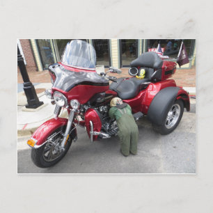Red Motor Trike Briefkaart