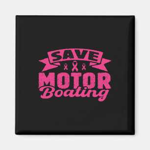 Red Motorboot Grappige Borstkanker Roze Lint Magneet
