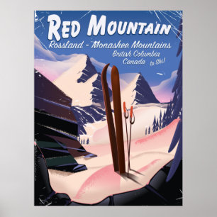 Red Mountain British Columbia, Canada ski poster
