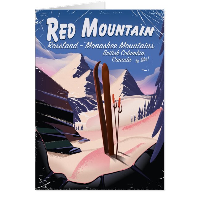 Red Mountain British Columbia, Canada ski-poster (Voorkant)