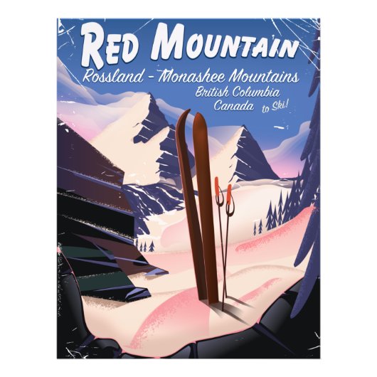 Red Mountain British Columbia, Canada ski poster (Voorkant)