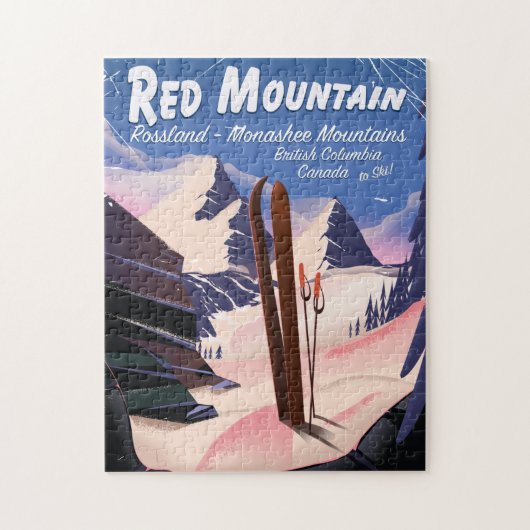 Red Mountain British Columbia, Canada ski poster Legpuzzel (Verticaal)