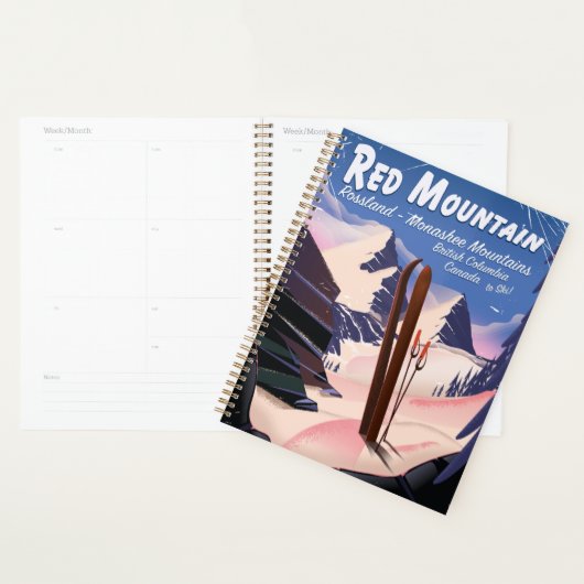 Red Mountain British Columbia, Canada ski-poster Planner (Display)