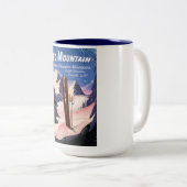 Red Mountain British Columbia, Canada ski poster Tweekleurige Koffiemok (Voorkant rechts)