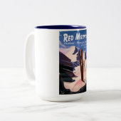 Red Mountain British Columbia, Canada ski poster Tweekleurige Koffiemok (Voorkant links)