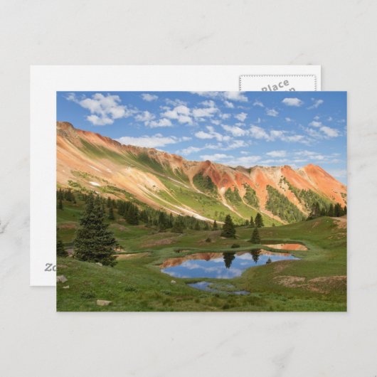 Red Mountain Reflection Briefkaart (Voorkant / Achterkant)