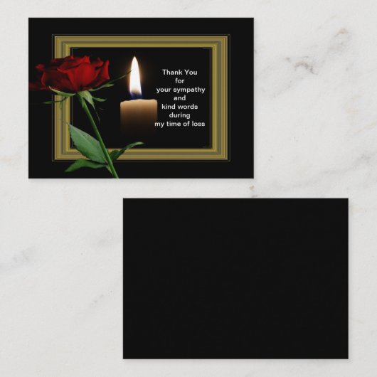 Red Mourning Flower Hartelijk dank Notitiekaartje (Voorkant / Achterkant)