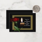 Red Mourning Flower Hartelijk dank Notitiekaartje (Voorkant / Achterkant in situ)