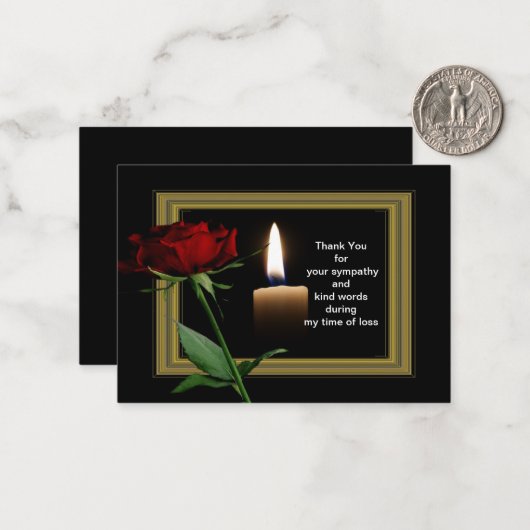 Red Mourning Flower Hartelijk dank Notitiekaartje (Voorkant / Achterkant in situ)