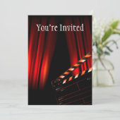 Red Movie Curtain Clapboard Director Kaart (Staand voorkant)