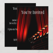 Red Movie Curtain Clapboard Director Kaart (Voorkant / Achterkant)