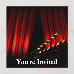 Red Movie Curtain Clapboard Director Kaart