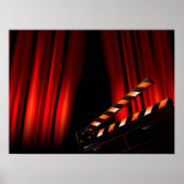 Red Movie Curtain Clapboard Director Poster (Voorkant)