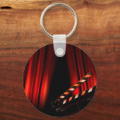 Red Movie Curtain Clapboard Director Sleutelhanger (Voorkant)
