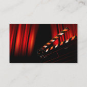 Red Movie Curtain Clapboard Director Visitekaartje (Achterkant)