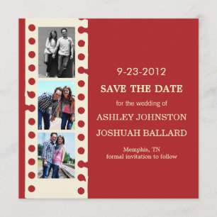 Red Movie Film Strip slaat de datum waarop het wor Save The Date