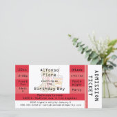 Red Movie Night Party Admission Ticket Invite (Staand voorkant)