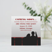 Red Movie Theater Save the Date (Staand voorkant)