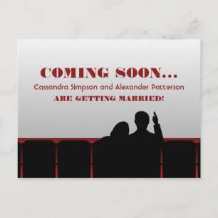 Red Movie Theater Save the Date Briefkaart