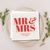 Red Mr & Mrs Gepersonaliseerde bruiloft servetten