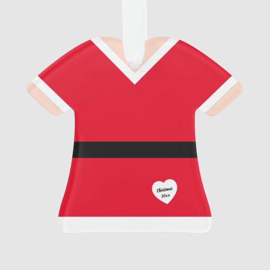 Red Mrs Claus Suit Persoonlijke Kerstmis Ornament (achterkant)