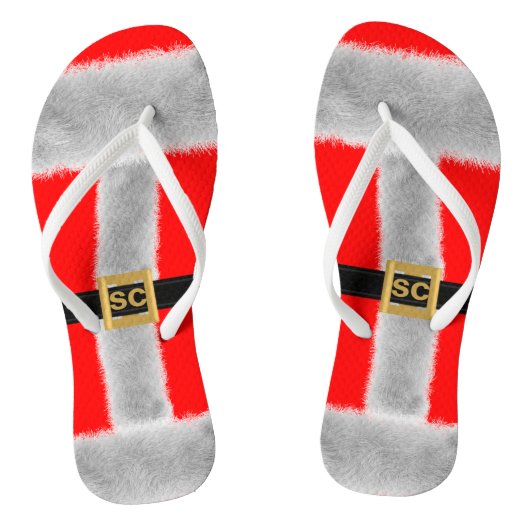 Red Mrs Santa Kostuum Grappige Kerstmis in juli Teenslippers (Voetbed)