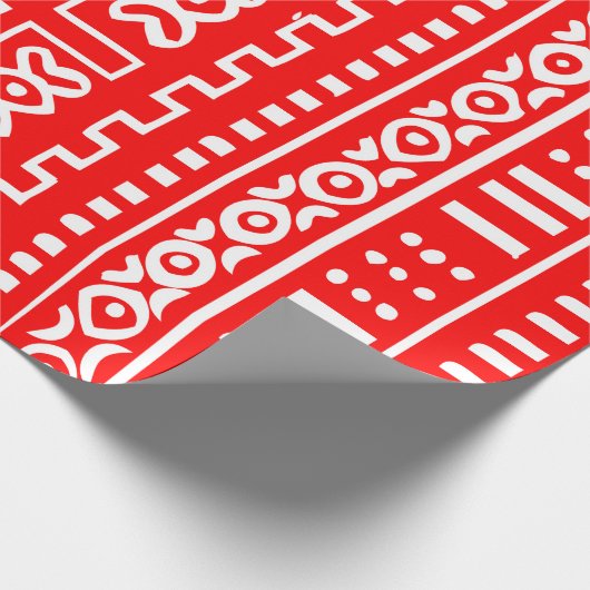 Red Mud Cloth Pattern Cadeaupapier (Hoek)