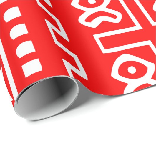 Red Mud Cloth Pattern Cadeaupapier (Rol Hoek)