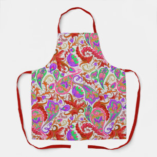 Red Multi-Color Paisley Floral Flourish Schort