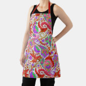 Red Multi-Color Paisley Floral Flourish Schort (Insitu)