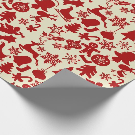 Red Multi Pattern feestelijke kerstkaarten Cadeaupapier (Hoek)