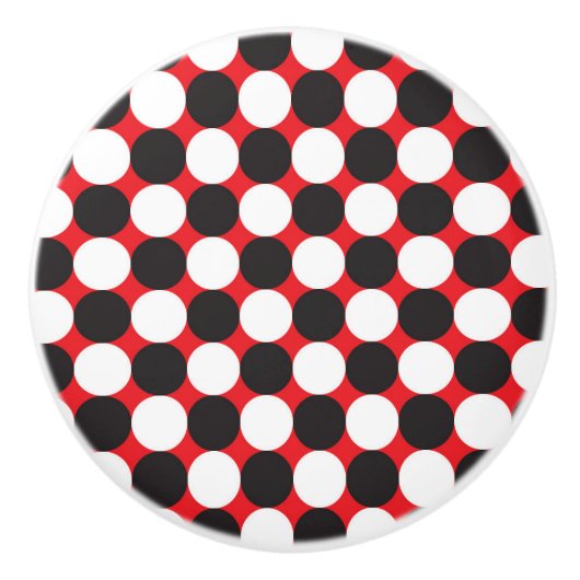 Red Multi-Stippen keramische kast Keramische Knop (Voorkant)