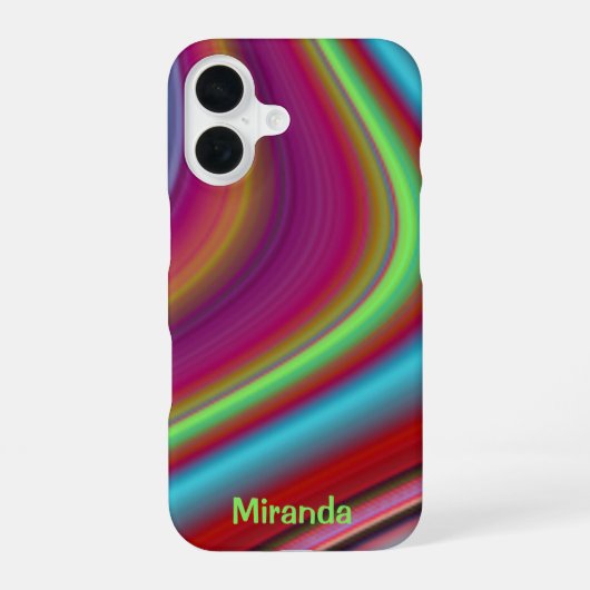 Red Multicolor Line Pattern iPhone 16 Hoesje (Achterkant)
