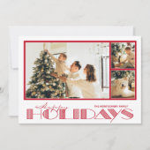Red Multiple Photo Happy Feestdagenkaart (Voorkant)