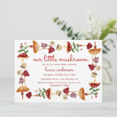 Red Mushroom Baby shower Geslacht onthullen Kaart (Staand voorkant)