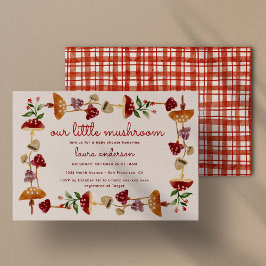 Red Mushroom Baby shower Geslacht onthullen Kaart