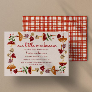 Red Mushroom Baby shower Geslacht onthullen Kaart