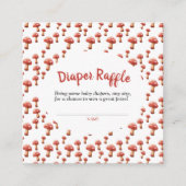Red Mushroom Baby shower Luier Raffle Informatiekaartje (Voorkant)