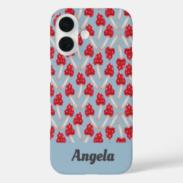 Red Mushroom - Blue iPhone 16 Hoesje