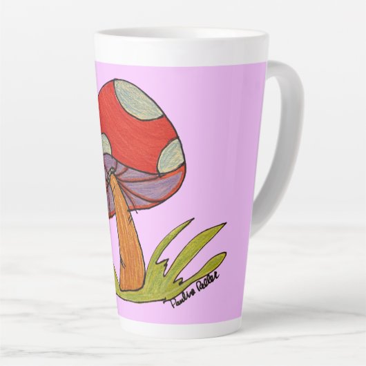 Red Mushroom Coffee Mug Latte Mok (Rechterhoek)