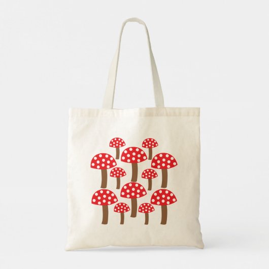 Red Mushroom Cute Illustratie Tote Bag (Achterkant)